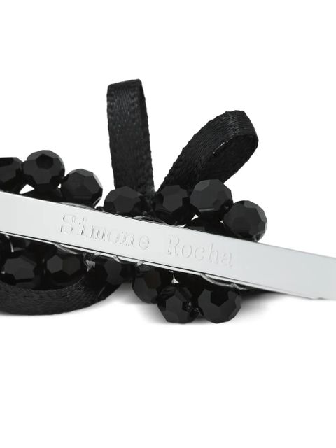 Simone Rocha beaded bow hair accessory - Black