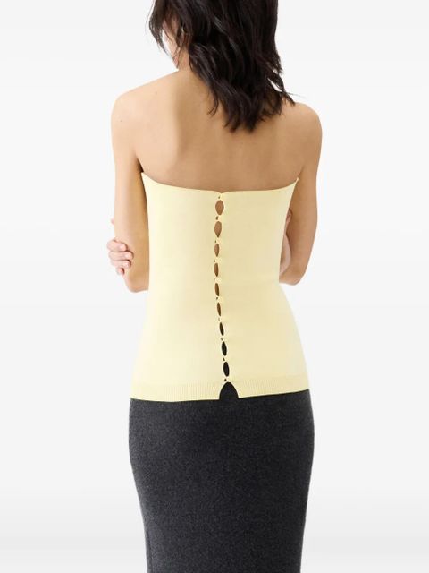 Jacquemus strapless knitted top - Yellow