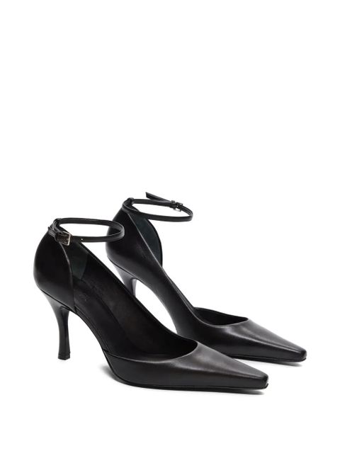 LouLou de Saison 85mm Carllas asymmetric ankle strap pumps - Black