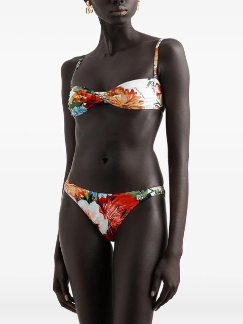 Dolce & Gabbana floral-print swimsuit - White
