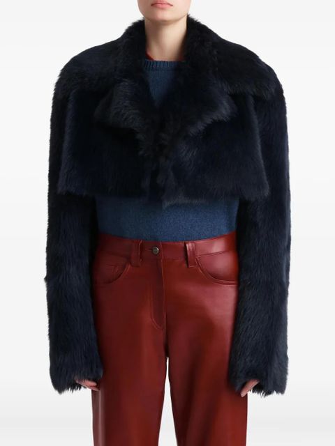 KHAITE collared fur jacket - Black - zdjęcie produktu nr 2