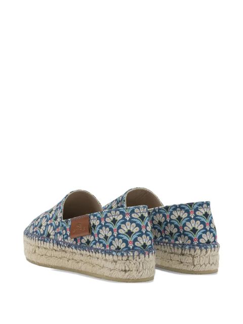 ETRO floral-print platform espadrilles - Blue