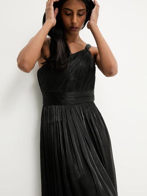 Answear.LAB sukienka kolor czarny maxi rozkloszowana