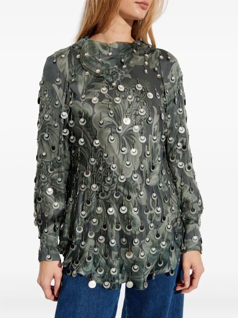 ETRO embellished floral blouse - Green
