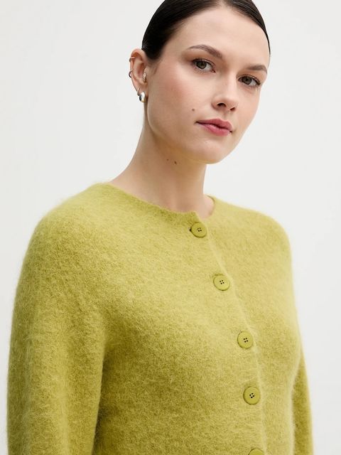 Sandro Ferrone kardigan z dodatkiem alpaki damski kolor zielony S9YBFNESPOLO