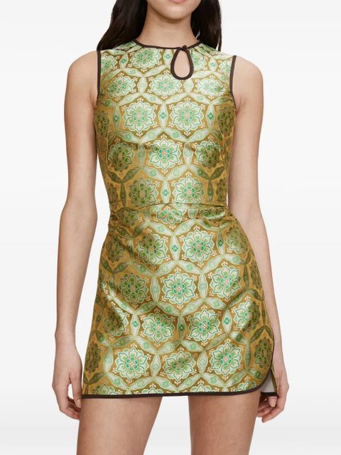 Christopher Esber loophole printed tank dress - Gold