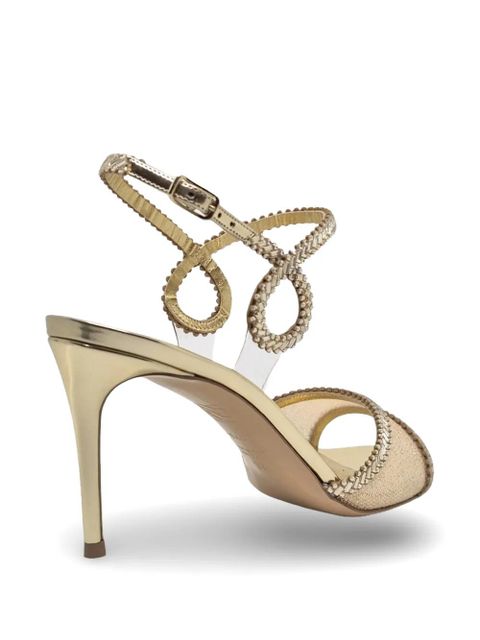 Casadei Josephine crystal-embellished heeled sandals - Gold