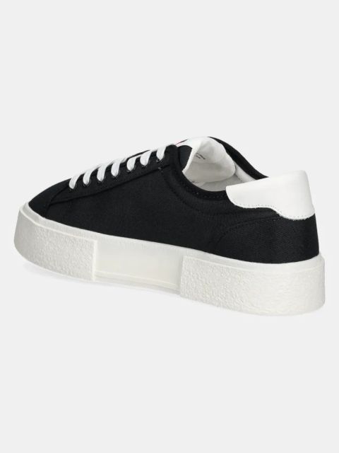 Tommy Jeans sneakersy FLATFORM CANVAS SNEAKER damskie kolor czarny EN0EN02792