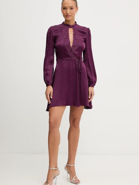 Twinset sukienka kolor fioletowy mini rozkloszowana 252TT2245