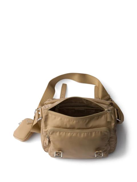 Prada logo-plaque shoulder bag - Neutrals