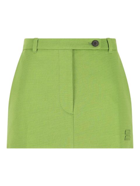 Miu Miu logo-detail mini skirt - Green - zdjęcie produktu nr 1
