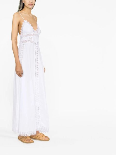Charo Ruiz Ibiza embroidered V-neck maxi dress - White
