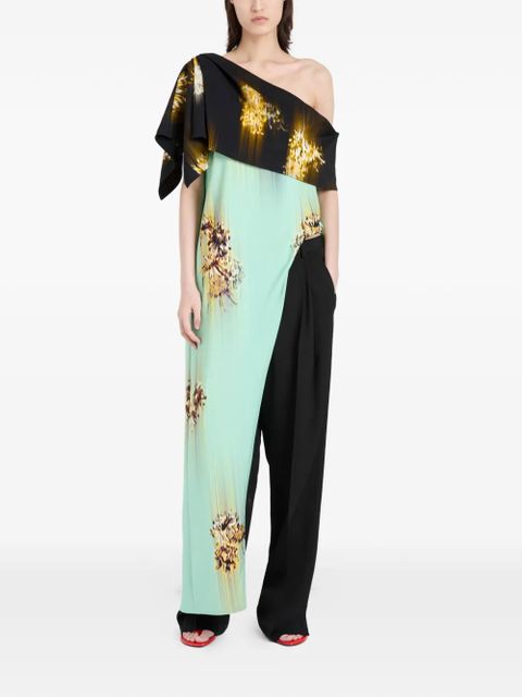 Proenza Schouler Haya one-shoulder printed top - Green - zdjęcie produktu nr 2