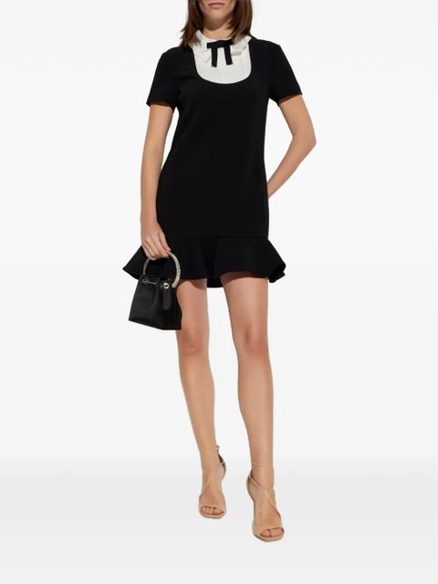 Self-Portrait ruffled bow mini dress - Black - zdjęcie produktu nr 2