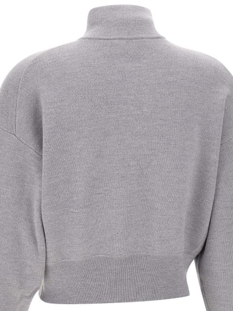 Victoria Beckham high-neck zip-front sweatshirt - Grey - zdjęcie produktu nr 2