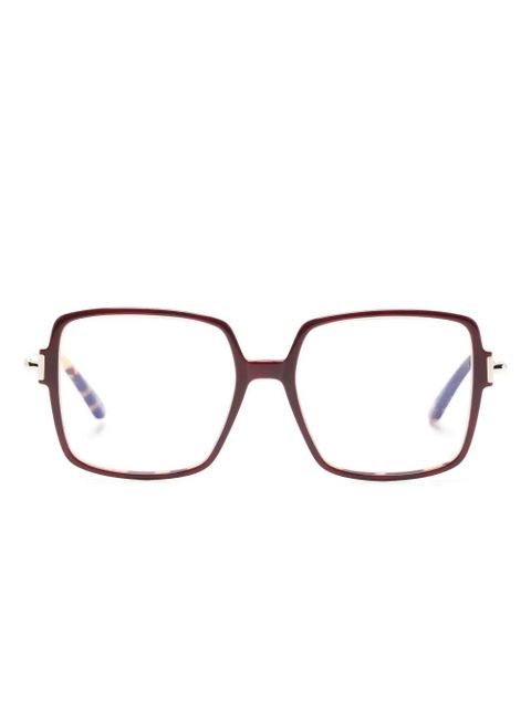 TOM FORD Eyewear oversize-frame glasses - Red - zdjęcie produktu nr 1