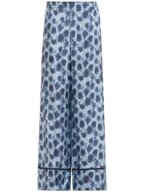 Marni silk wide-leg trousers - Blue - zdjęcie produktu nr 1
