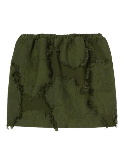 Gucci floral-jacquard frayed mini skirt - Green - zdjęcie produktu nr 1