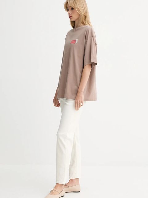 Levi's t-shirt bawełniany damski kolor brązowy 000G4