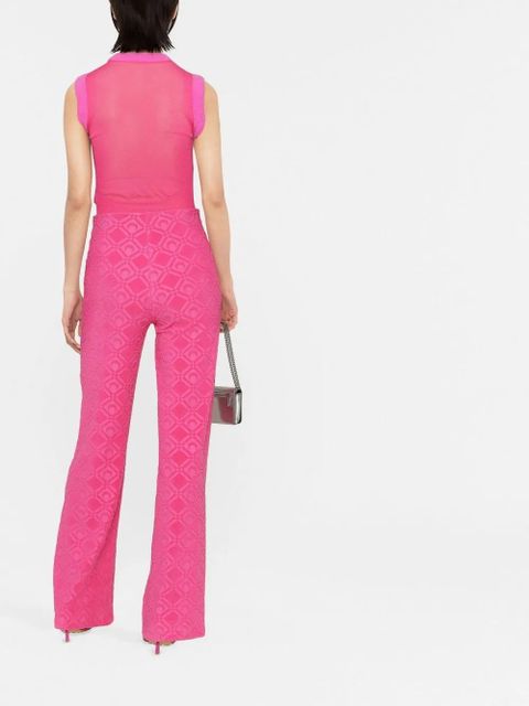 Marine Serre Moon Sponge flared trousers - Pink