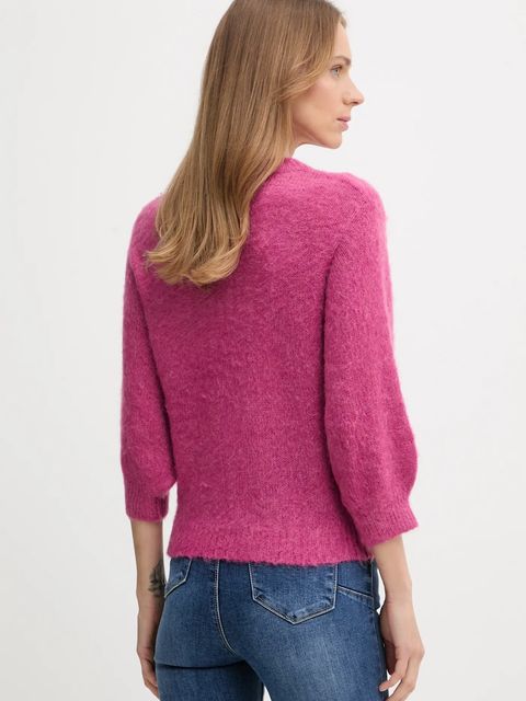 United Colors of Benetton sweter z dodatkiem moheru damski kolor różowy 1VAAD10F4