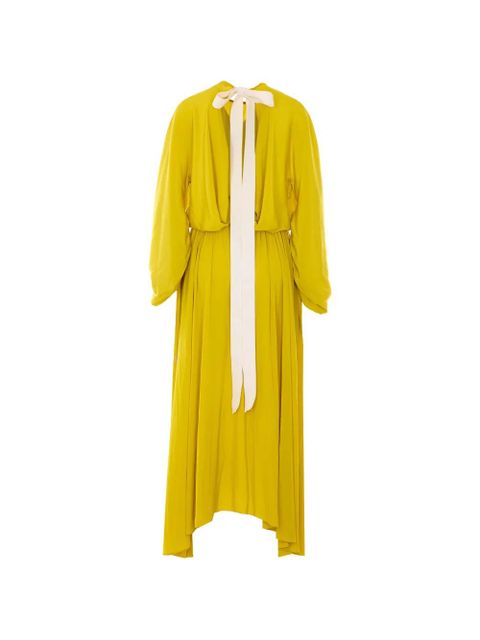 Lanvin self-tie pleated maxi dress - Yellow - zdjęcie produktu nr 2