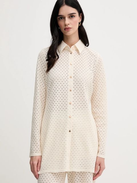 Marc Aurel koszula damska kolor beżowy regular z kołnierzykiem klasycznym 6327-7000-93428 - zdjęcie produktu nr 1