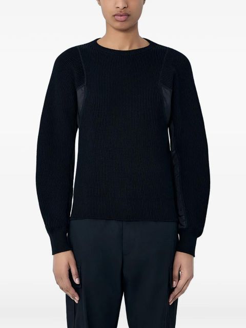 Moncler ribbed contrast-panel sweater - Black - zdjęcie produktu nr 1