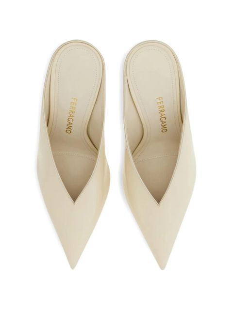 Ferragamo S-shaped heeled mules - Neutrals