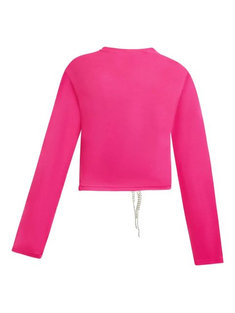 AREA crystal-flower draped top - Pink