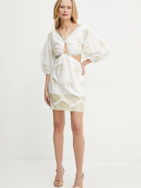 Simona Corsellini sukienka kolor biały mini rozkloszowana P25CPAB025 - zdjęcie produktu nr 2