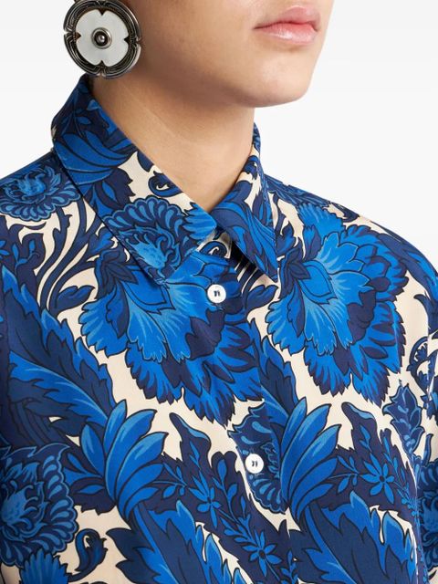 ETRO floral-print button-up shirt - Blue