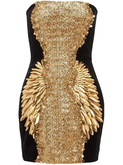 Balmain sequin-embellished mini dress - Black - zdjęcie produktu nr 1