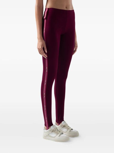 GCDS logo-tape piquet leggings - Pink