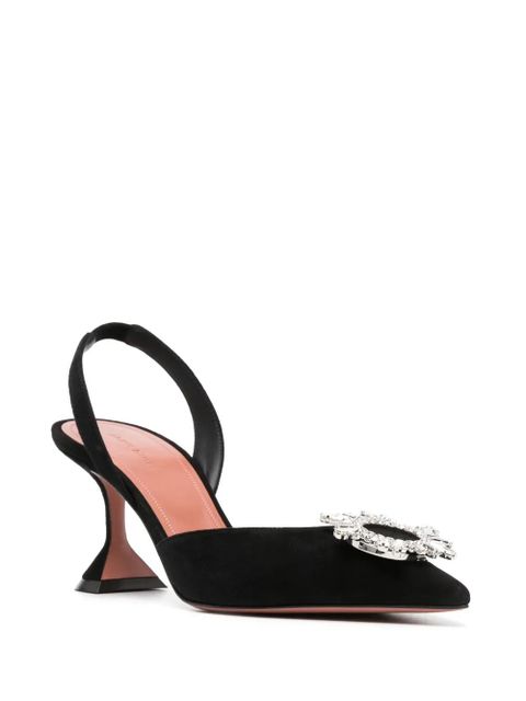 Amina Muaddi Begum 85mm embellished slingback pumps - Black - zdjęcie produktu nr 2