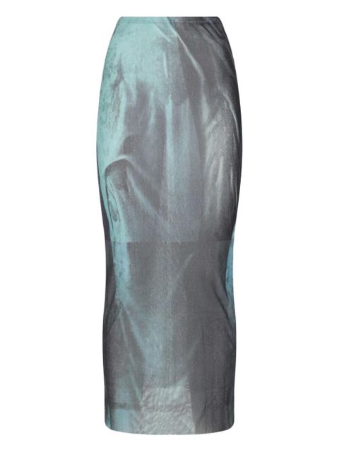Jean Paul Gaultier Water print long skirt - Blue - zdjęcie produktu nr 1