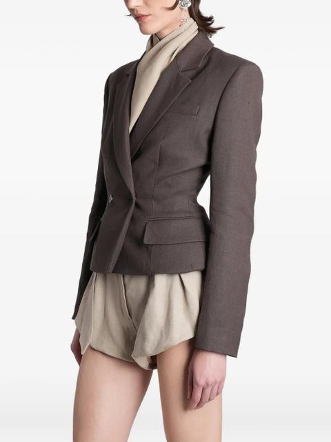 Magda Butrym double-breasted notched-lapel jacket - Brown