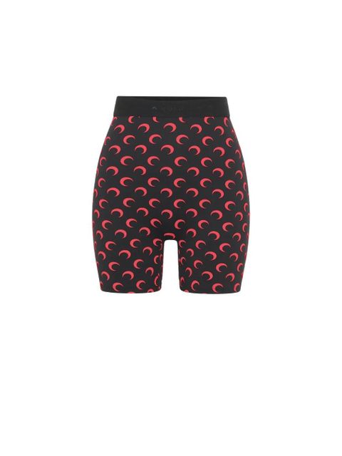 Marine Serre crescent moon-print biker shorts - Black - zdjęcie produktu nr 2