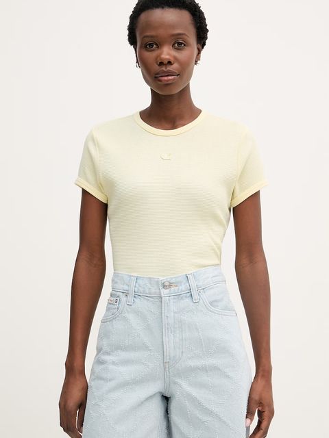 Calvin Klein Jeans T-shirt damski z bawełną - zdjęcie produktu nr 2