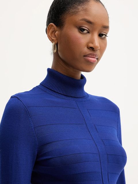 Morgan sweter MENTOS.M damski kolor granatowy z golfem MENTOS.M