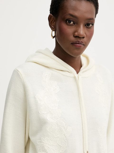 ERMANNO Firenze sweter z dodatkiem wełny damski kolor beżowy lekki 57TM034E85 - zdjęcie produktu nr 2