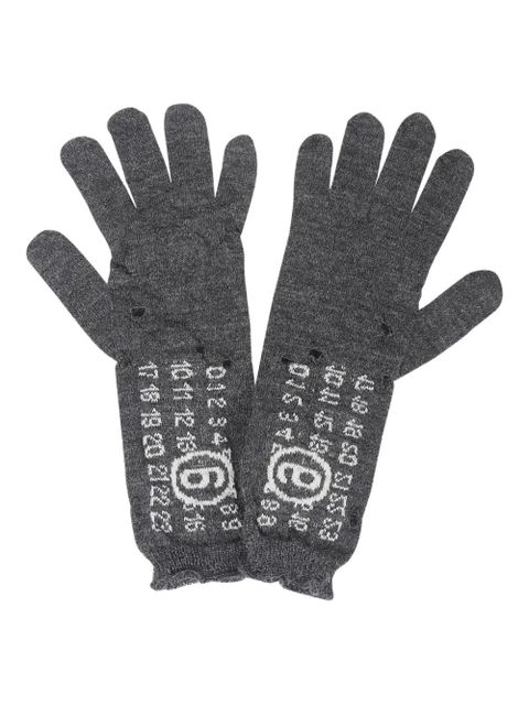 MM6 Maison Margiela ribbed-knit gloves - Grey