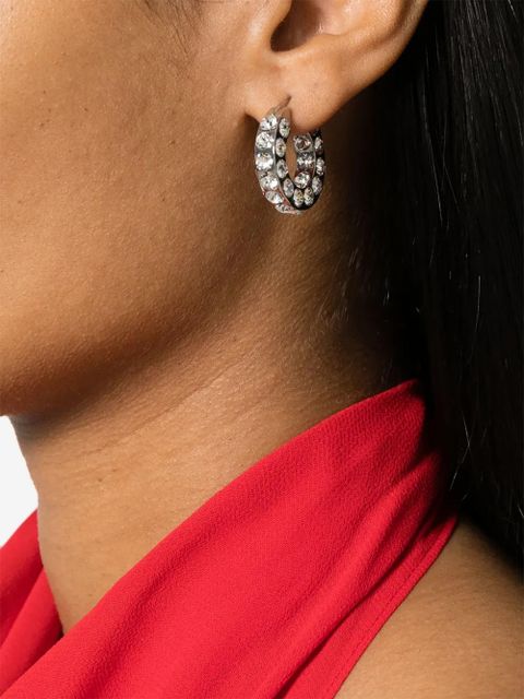 Amina Muaddi Jahleel crystal-embellished earrings - Silver - zdjęcie produktu nr 2
