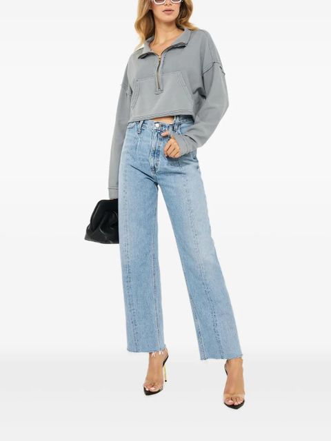 Free People half-zip cropped sweatshirt - Grey