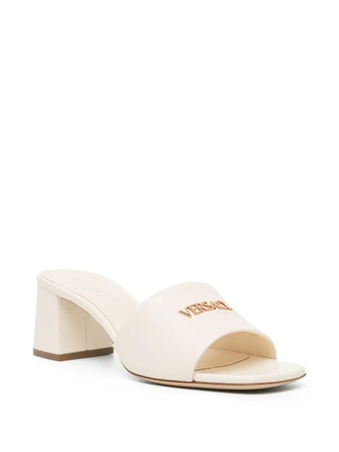 Versace 50mm logo-embossed sandals - Neutrals