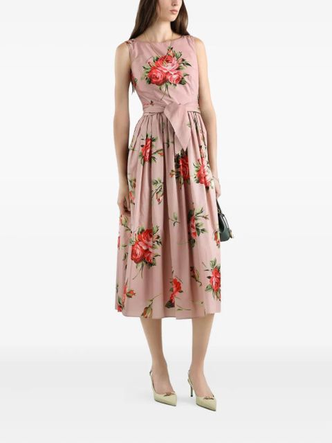 Dolce & Gabbana floral print tie dress - Pink