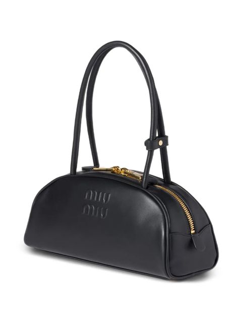 Miu Miu Beau embossed-logo shoulder bag - Black