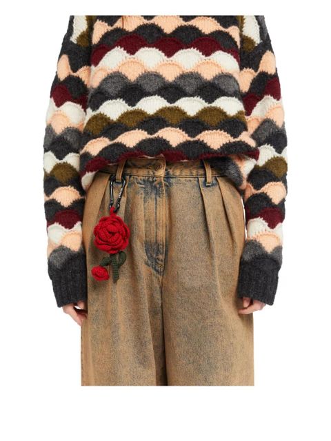 Alanui Rose Amigurumi crochet key ring - Red - zdjęcie produktu nr 2