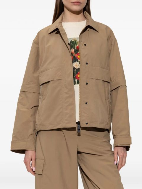 Moncler Grenoble Day-Namic logo-patch flap-pocket zip-up jacket - Brown