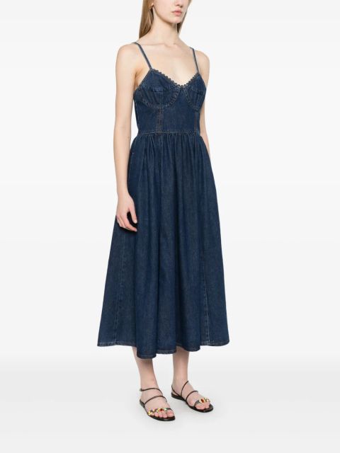 SANDRO denim midi dress - Blue